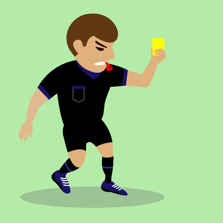 football judge hand with yellow cardのイラスト素材
