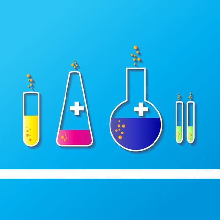 Laboratory glassware sketchのイラスト素材