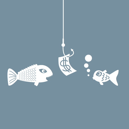 The concept of planning and searching, fishing bait.のイラスト素材