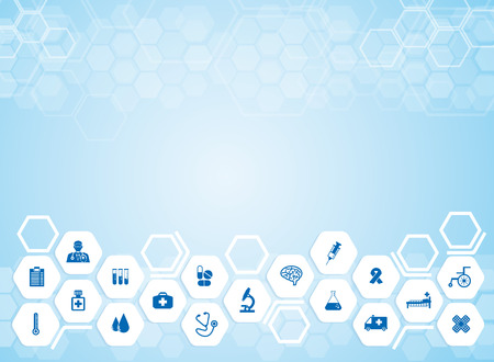 Medical background and icons to treat patients.のイラスト素材