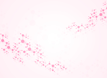Abstract pink molecules medical illustration.のイラスト素材