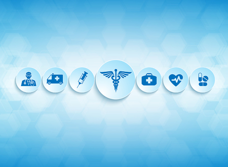 Medical background and icons to treat patients.のイラスト素材