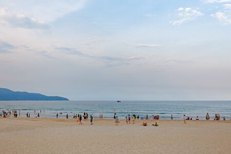 Danang, Vietnam: 9 May 2019 - Beaches in Danang, Vietnam. Tourists play with fun.のeditorial素材