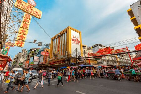 Bangkok - Thailand, 3 Aug 2019: Yaowarat road is the center of China town in Bangkokのeditorial素材
