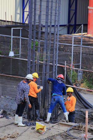 Bangkok - Thailand, 3 March 2020: Construction worker And working in the construction area of...