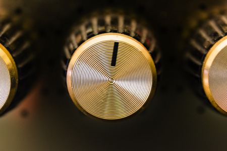 Amplifier knob close-up macro control conceptの写真素材