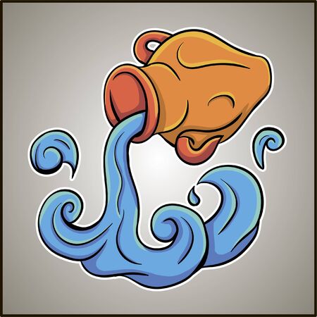 Aquarius Zodiac signs vector icon symbol pop art illustration artのイラスト素材