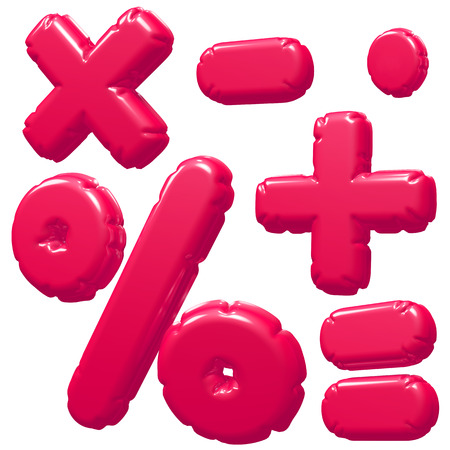 Calculate inflatable balloon 3D renderingの写真素材