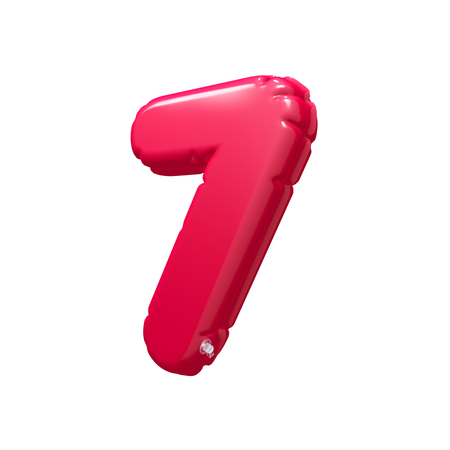 number 7 inflatable balloon 3D renderingの写真素材