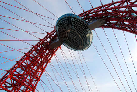 urban landscape with views of the cable-stayed bridge