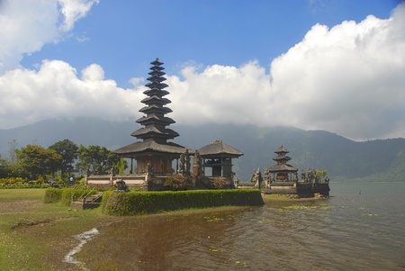 Hindu temple on the lake, Bali の写真素材