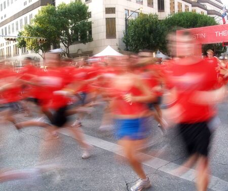 Runners in a long distance race - marathonの写真素材