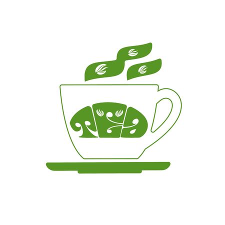 Tea cup Green tea roomのイラスト素材