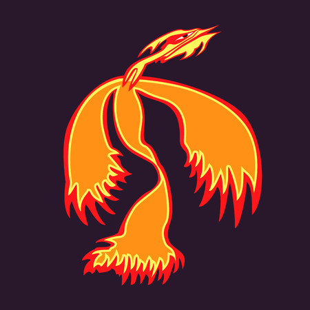 Phoenix bird rising from the ashes.のイラスト素材