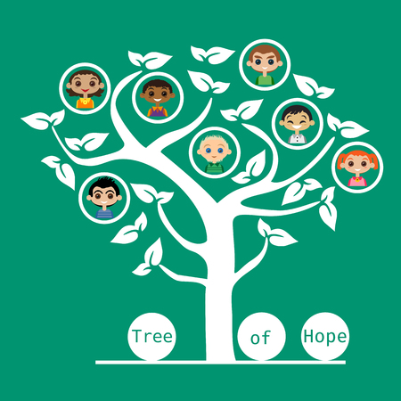 Motivated illustration of nations friendship United Kids. Concept of unity different nationalities. Kids of different nations friendship. Different nations are united friends. vector illustration.のイラスト素材
