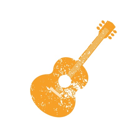Template Design Poster with acoustic guitar silhouette.のイラスト素材
