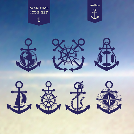 Maritime icons setのイラスト素材