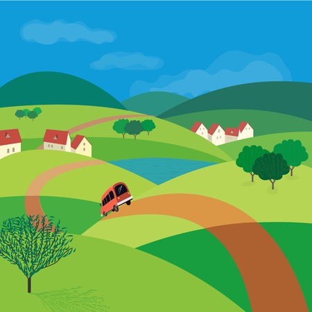 Green landscape conceptのイラスト素材