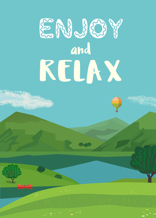 Green mountains landscapeのイラスト素材