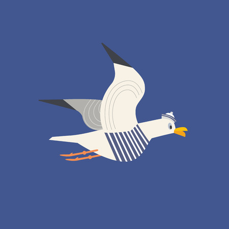 Cute seagull iconのイラスト素材