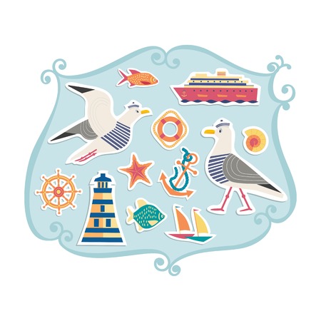 Nautical icons setのイラスト素材