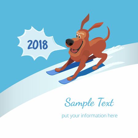 Happy dog running illustration.のイラスト素材
