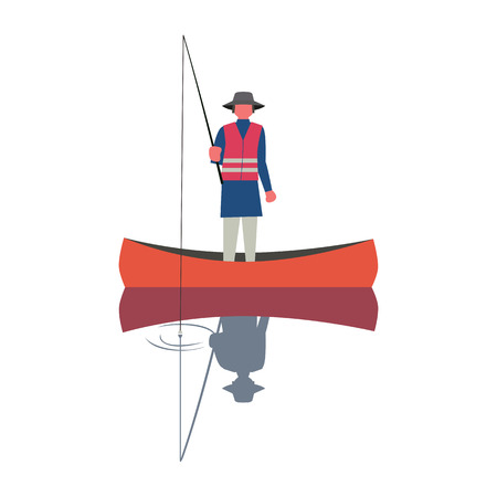 Fishing man iconのイラスト素材