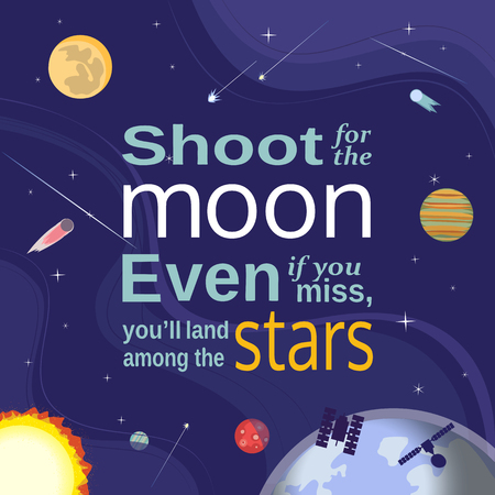 Shoot for the moon space backgroundのイラスト素材