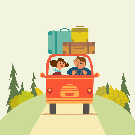 Travelling by car icon.のイラスト素材