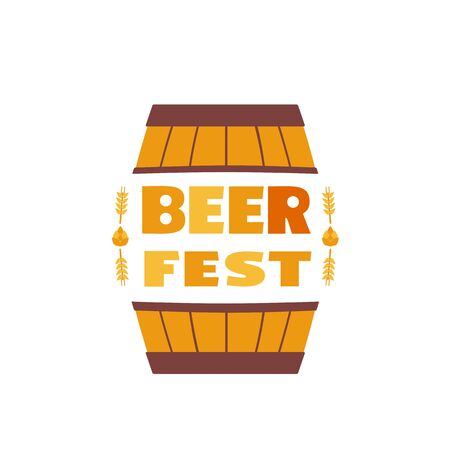 Craft Beer Festival hand drawn flat color vector iconのイラスト素材