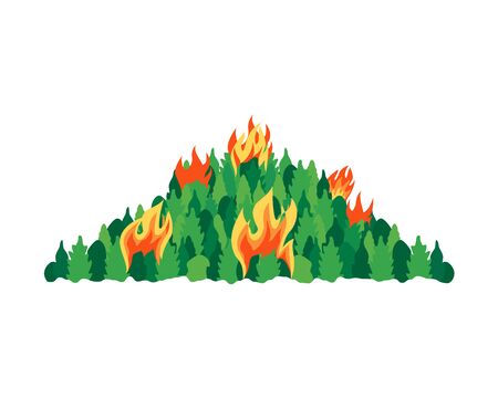 Forest fires disaster trees flat vector iconのイラスト素材