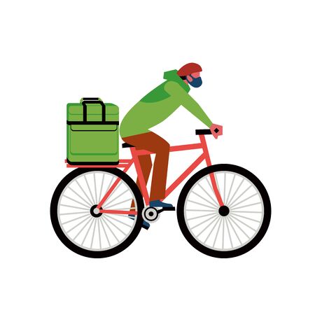 Contact-free delivery service during quarantineのイラスト素材
