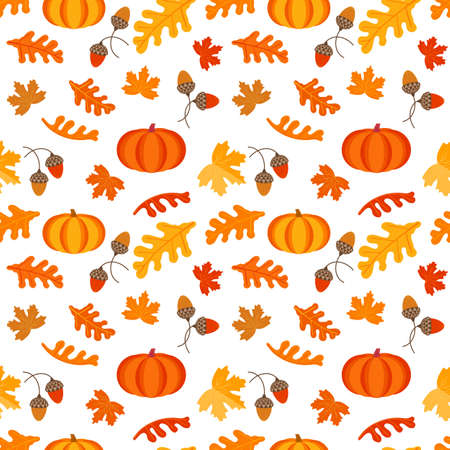 Thanksgiving Fall fest pumpkin seamless patternのイラスト素材