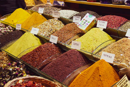 Spices on grand bazaar in Istanbul
