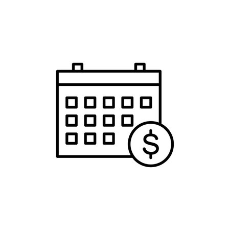 Calendar, business, deadline, money icon vector image. Can also be used for business & office. Suitable for use on web apps, mobile apps and print media.のイラスト素材