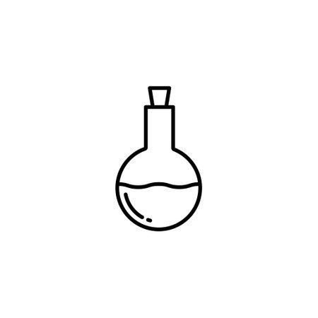 Chemical Flask icon vector image. Can also be used for food and drinks. Suitable for use on web apps, mobile apps and print media.のイラスト素材
