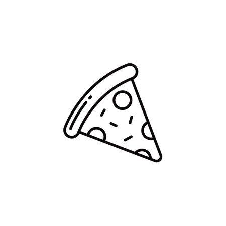 Pizza Slice icon vector image. Can also be used for food and drinks. Suitable for use on web apps, mobile apps and print media.のイラスト素材