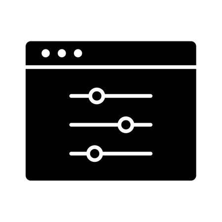 Application, configuration, page optimization icon vector image. Can also be used for Web Marketing. Suitable for use on web apps, mobile apps and print media.のイラスト素材