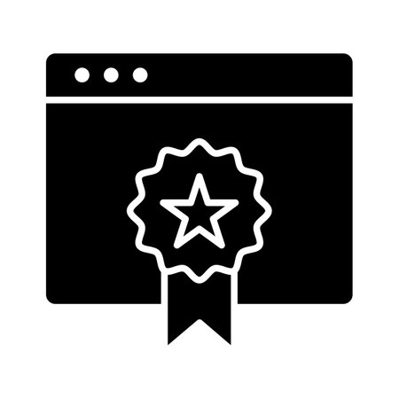 Award, page quality, webpage icon vector image. Can also be used for Web Marketing. Suitable for use on web apps, mobile apps and print media.のイラスト素材