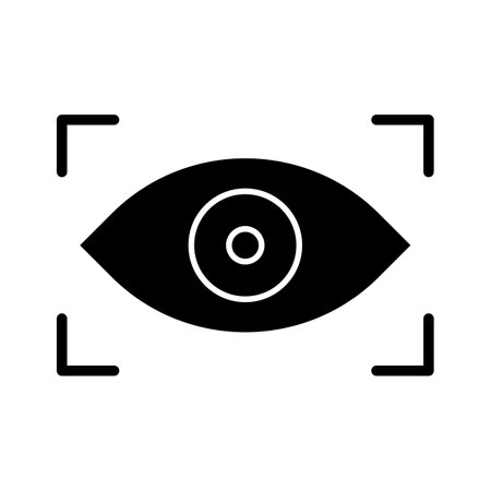 Biometric, eye, scan icon vector image. Can also be used for cyber security. Suitable for use on web apps, mobile apps and print media.のイラスト素材