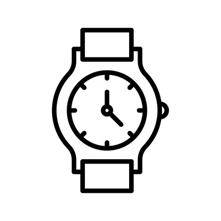 Handwatch, clock, watch icon vector image. Can also be used for customer support. Suitable for use on web apps, mobile apps and print media.のイラスト素材