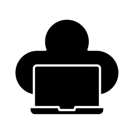 Cloud, laptop, storage icon vector image. Can also be used for Web Marketing. Suitable for use on web apps, mobile apps and print media.のイラスト素材