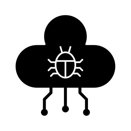 Coud, infected, virus, network icon vector image. Can also be used for cyber security. Suitable for use on web apps, mobile apps and print media.のイラスト素材