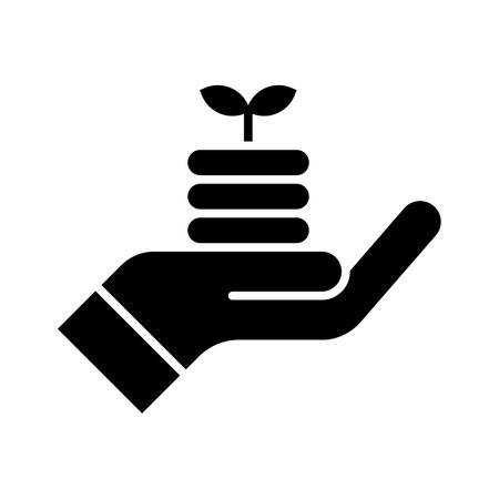 Growth, hand, money, profit icon vector image. Can also be used for Web Marketing. Suitable for use on web apps, mobile apps and print media.のイラスト素材