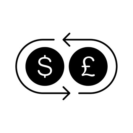 Currency exchange, change, arrow, dollar icon vector image. Can also be used for banking and finance. Suitable for use on web apps, mobile apps and print media.のイラスト素材
