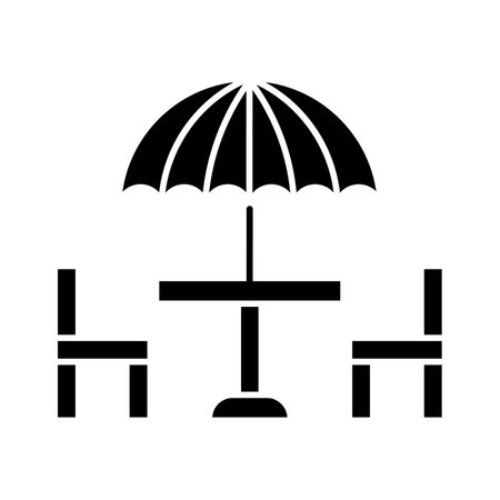 Terrace, beach, umbrella Icon vector image. Can be used for Summer & Holidays. Suitable for mobile apps, web apps and print media.のイラスト素材