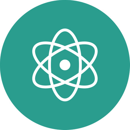 Atom, science, physics icon vector image. Can also be used for education. Suitable for use on web...