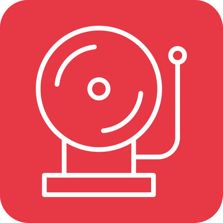 School, bell, alarm icon vector image. Can also be used for education. Suitable for use on web apps, mobile apps and print media.のイラスト素材