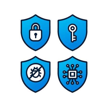 Cyber security shield with lock icon, data protection background, tech themeの写真素材