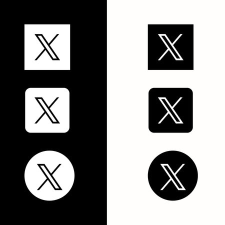 X/twitter icon black and white forの写真素材